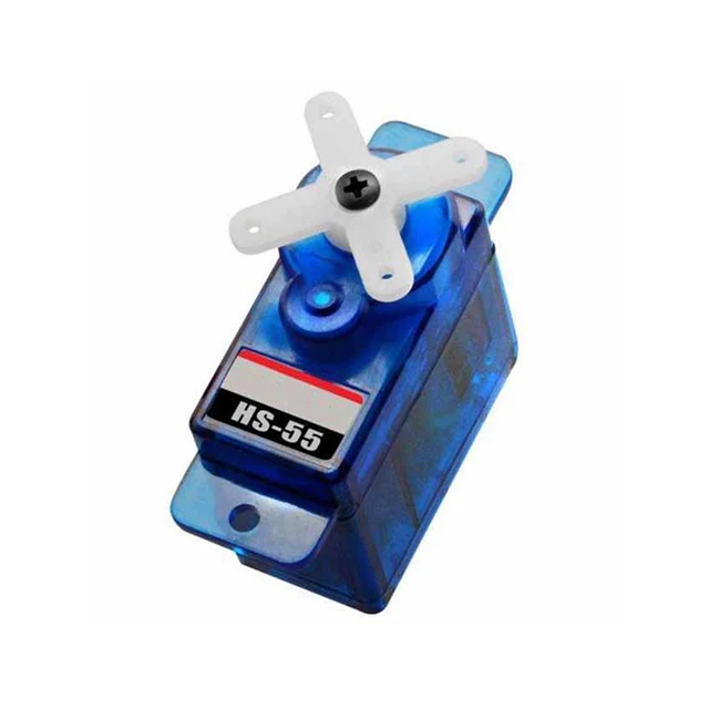 A15-- HS-55 Miniature lightweight small size 8g nylon gear simulation steering gear Torque kg./cm. (4.8V / 6.0V): 1.1 / 1.3 
A15-- HS-55 Miniature lightweight small size 8g nylon gear simulation steering gear Torque kg./cm. (4.8V / 6.0V): 1.1 / 1.3