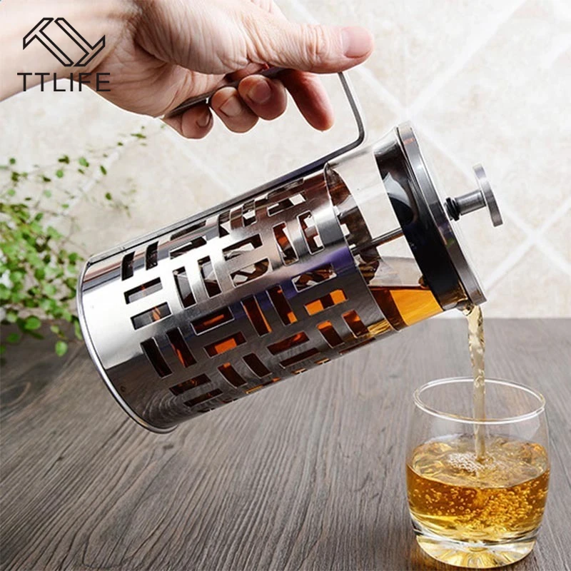 TTLIFE Delicate Grid-Style French Press Coffee Pot Borosilicate Glass Coffee Plunger Maker Tea Infuser With Filter 0.35L/0.6L/1L
TTLIFE Delicate Grid-Style French Press Coffee Pot Borosilicate Glass Coffee Plunger Maker Tea Infuser With Filter 0.35L/0.6L/1L