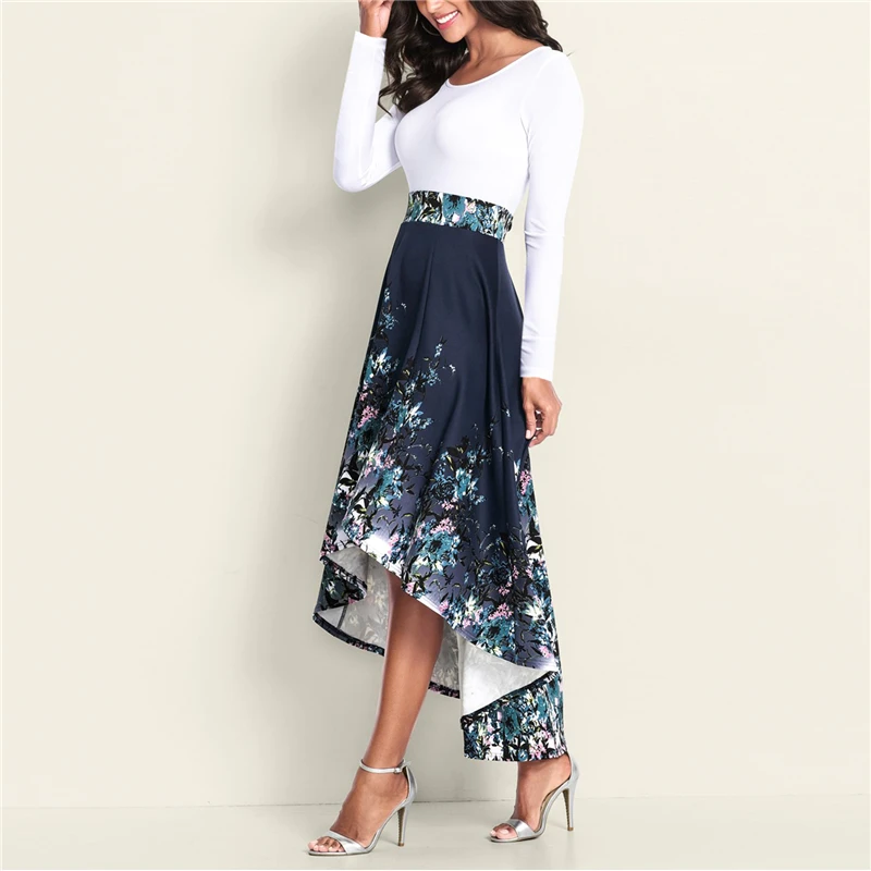 2020 Women's Fashion Winter Dress Elegant Floral Print Long-Sleeved Round Neck Irregular Hem Dress Ladies Dresses Womens Dresses
2020 Women's Fashion Winter Dress Elegant Floral Print Long-Sleeved Round Neck Irregular Hem Dress Ladies Dresses Womens Dresses