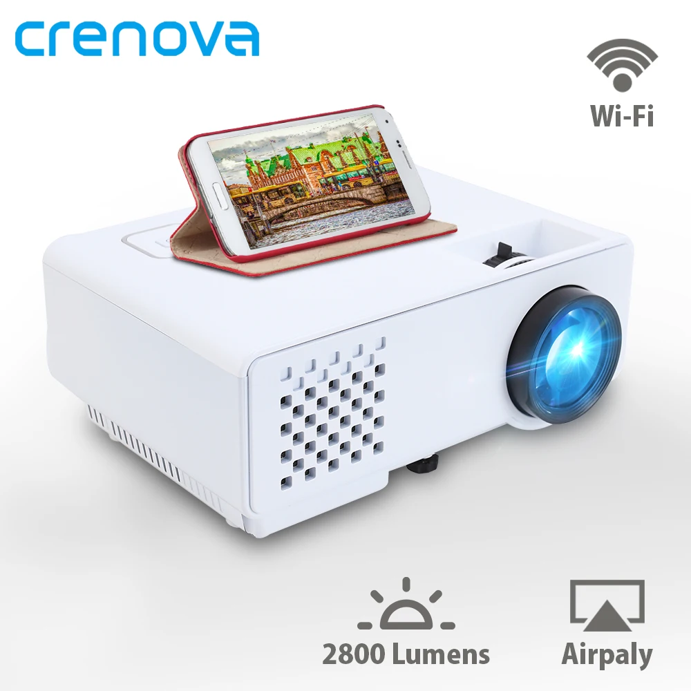 Фото Мини-проектор CRENOVA 2800 люмен для Full HD 1080p беспроводной дисплей синхронизации