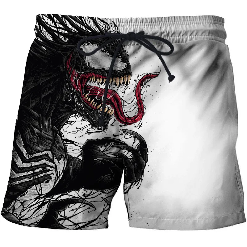 Hip Hop Style Beach Shorts For Men Black Line Graffiti Venom 3D Print Summer Quick Dry Drawstring Board Short Fitness Trouser
Hip Hop Style Beach Shorts For Men Black Line Graffiti Venom 3D Print Summer Quick Dry Drawstring Board Short Fitness Trouser