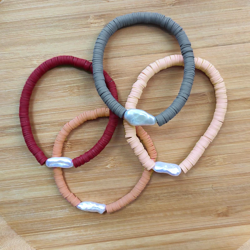 Irregular freshwater pearl soft ceramic bracelet handmade ethnic style fashion elastic bangle for women colored silicone Jewelry
Irregular freshwater pearl soft ceramic bracelet handmade ethnic style fashion elastic bangle for women colored silicone Jewelry