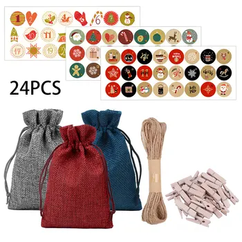 Christmas Advent Calendar Bags Set 24 Days Burlap Advent Calendar Gift Drawstring Bags DIY Christmas Rope For Home Decoration
Christmas Advent Calendar Bags Set 24 Days Burlap Advent Calendar Gift Drawstring Bags DIY Christmas Rope For Home Decoration