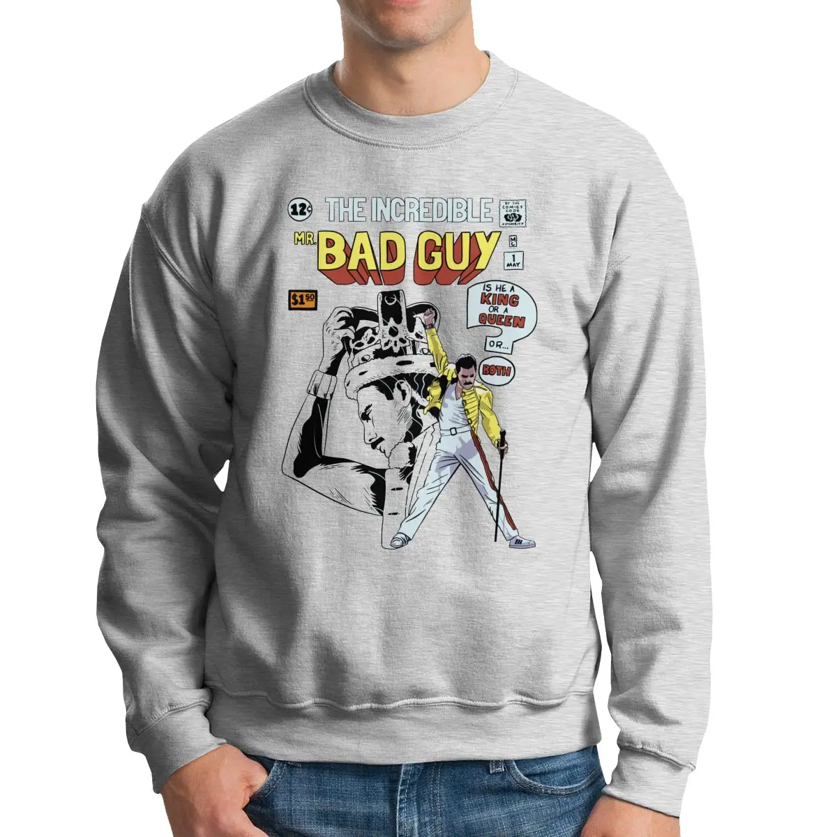 Freddie Mercury Hulk The Incredible Mr Bad Guy Men Hoodies Long Sleeve Popular Cotton Lightweight Pullovers | Мужская одежда