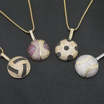 Hip Hop Sport Football Pendant Necklace With 4mm Tennis Chain Iced Out Cubic Zircon Gold Necklaces Charm For Mens Women Jewelry
Hip Hop Sport Football Pendant Necklace With 4mm Tennis Chain Iced Out Cubic Zircon Gold Necklaces Charm For Mens Women Jewelry