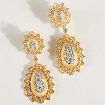 CMajor Solid Sterling Silver Fine Jewelry Vintage Elegant Two-tone Segrinato Handmade Dangle Earrings Gift For Women
CMajor Solid Sterling Silver Fine Jewelry Vintage Elegant Two-tone Segrinato Handmade Dangle Earrings Gift For Women