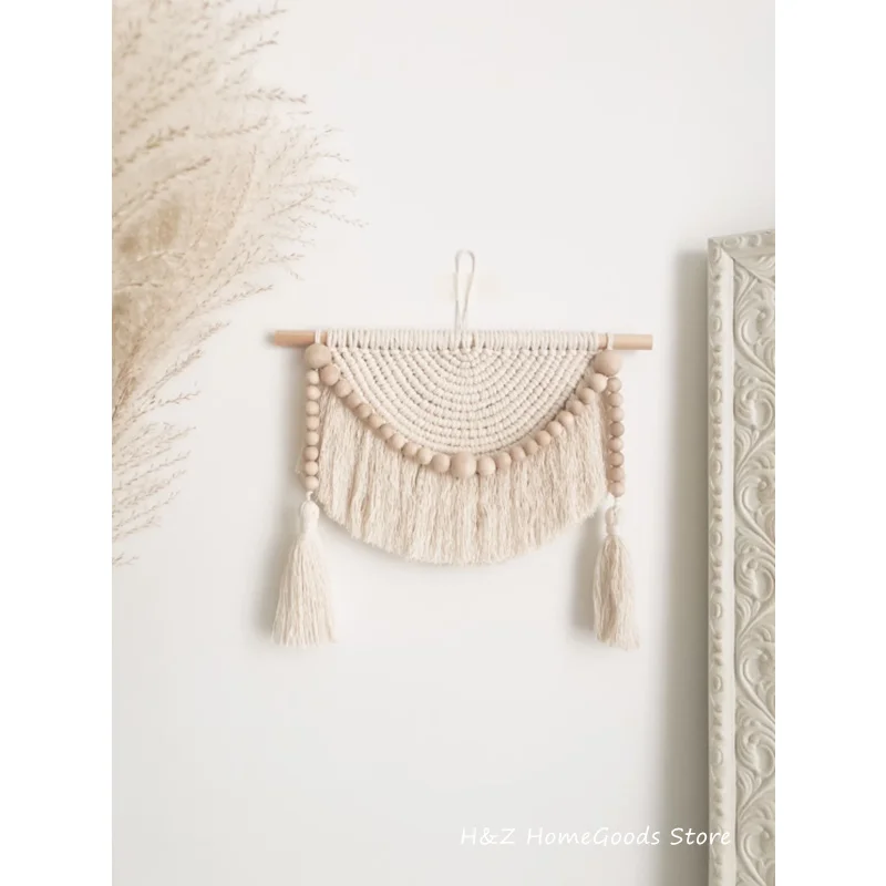 Macrame Wall Tapestry with Wood Beads - Handwoven Boho Decor 6 Hfce9a359217a4d2f894eddbac89d79f9T