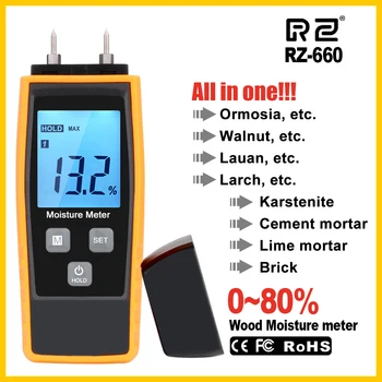 Moisture Meter Digital Wood Moisture Meter 0-80% Wood Working Tester Measuring tool RZ660
Moisture Meter Digital Wood Moisture Meter 0-80% Wood Working Tester Measuring tool RZ660