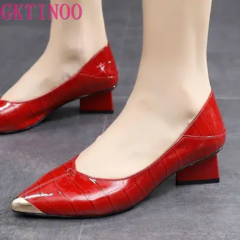 GKTINOO Brand Shoes Thick Heel Ladies Pumps Genuine Leather Shoes Pointed Toe High Heels Party Handmade Shoes Women
GKTINOO Brand Shoes Thick Heel Ladies Pumps Genuine Leather Shoes Pointed Toe High Heels Party Handmade Shoes Women