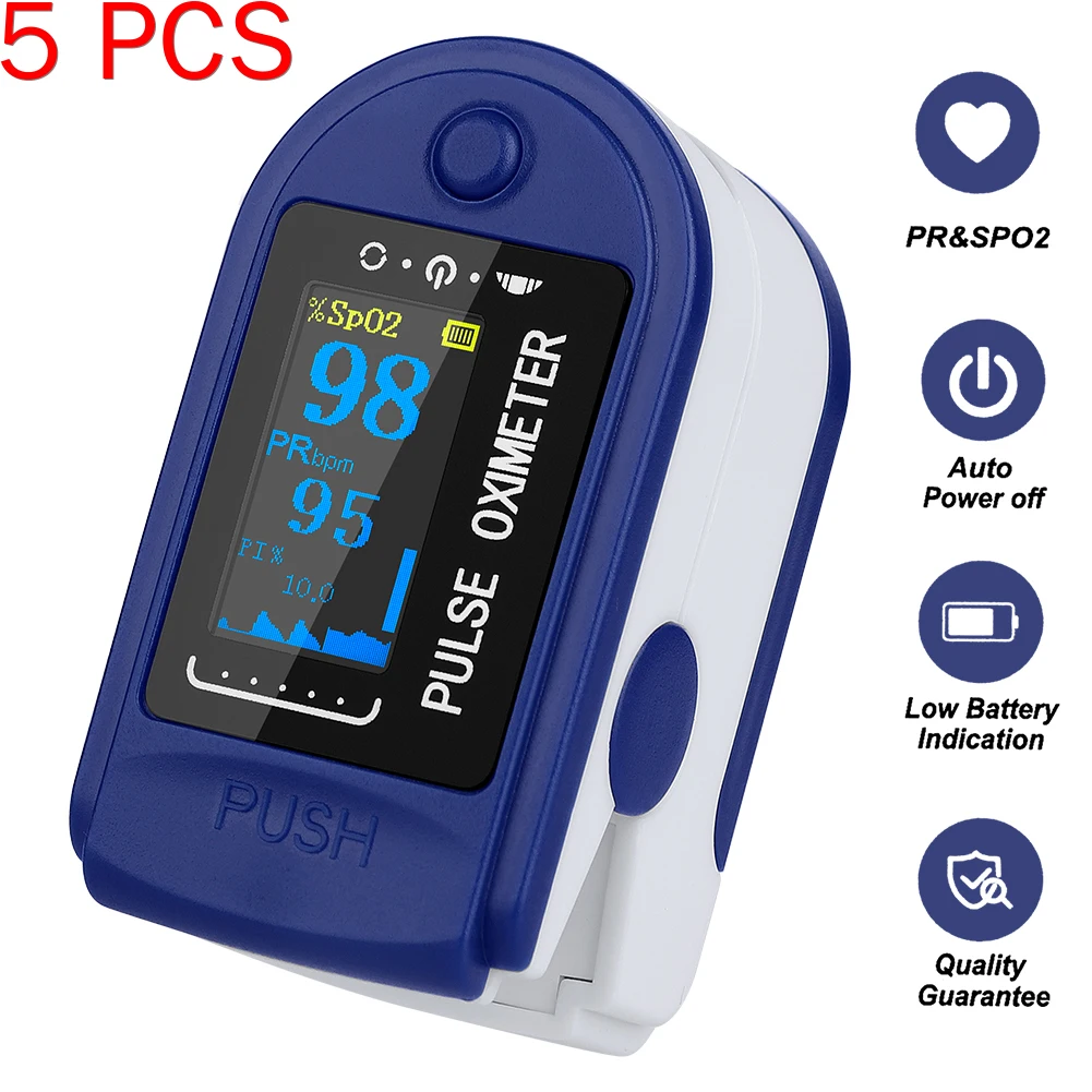 5 PCS Finger Oximeter Fingertip Pulsoximeter Pulse Oximeter Blood Pressure Pulse Heart Rate Monitor Without Battery
5 PCS Finger Oximeter Fingertip Pulsoximeter Pulse Oximeter Blood Pressure Pulse Heart Rate Monitor Without Battery