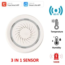Tuya Smart Home Temperature Humidity Detector Adjustable 100DB Siren Alarm Smart Life APP Alert Notification 3 IN 1 Sensor
Tuya Smart Home Temperature Humidity Detector Adjustable 100DB Siren Alarm Smart Life APP Alert Notification 3 IN 1 Sensor