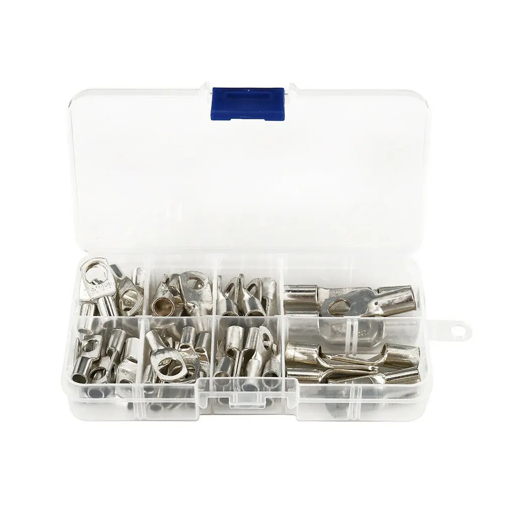 60pcs Tin Plated Copper Tube Terminals Battery Welding Cable Lug Ring Crimp Connectors Kit SC6-SC25 Copper Tube Terminals Set
60pcs Tin Plated Copper Tube Terminals Battery Welding Cable Lug Ring Crimp Connectors Kit SC6-SC25 Copper Tube Terminals Set