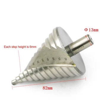 1pc 13MM Diameter Shank 6-60mm HSS Grooved Step Drill Bit For Metal PV Board Steel Power Tool Pagoda Core Drill Bit
1pc 13MM Diameter Shank 6-60mm HSS Grooved Step Drill Bit For Metal PV Board Steel Power Tool Pagoda Core Drill Bit