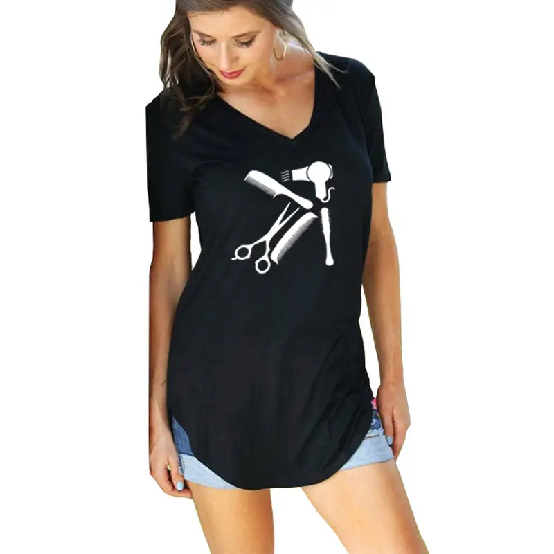 New Art Hair salon Tee Shirt Hairstyle Barber Shirt funny women tumblr fashion Cotton Short Sleeve V-Neck Tee Tops
New Art Hair salon Tee Shirt Hairstyle Barber Shirt funny women tumblr fashion Cotton Short Sleeve V-Neck Tee Tops