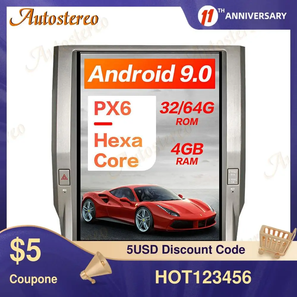 Tesla Style Android 9.0 PX6 4GB Car GPS Navigation For Toyota Tundra 2014-2020 Stereo Head unit Multimedia Player Auto Radio DSP
Tesla Style Android 9.0 PX6 4GB Car GPS Navigation For Toyota Tundra 2014-2020 Stereo Head unit Multimedia Player Auto Radio DSP