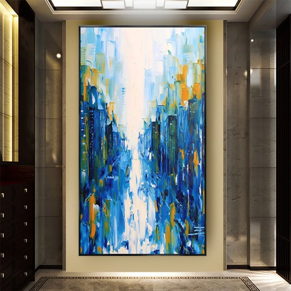Abstract Blue Modern Style Canvas Painting Nordic 100%Hand-painted oil painting Wall Art for Living Room Home Wall Decor Cuadros 
Abstract Blue Modern Style Canvas Painting Nordic 100%Hand-painted oil painting Wall Art for Living Room Home Wall Decor Cuadros