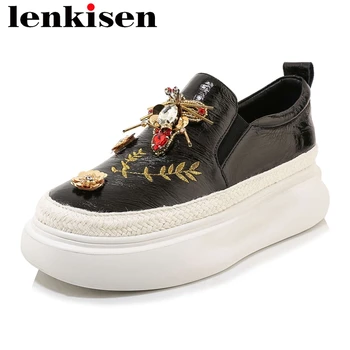 Lenkisen 2020 fashion genuine leather round toe high heels metal decorations embroidery elastic band women vulcanized shoes L69
Lenkisen 2020 fashion genuine leather round toe high heels metal decorations embroidery elastic band women vulcanized shoes L69