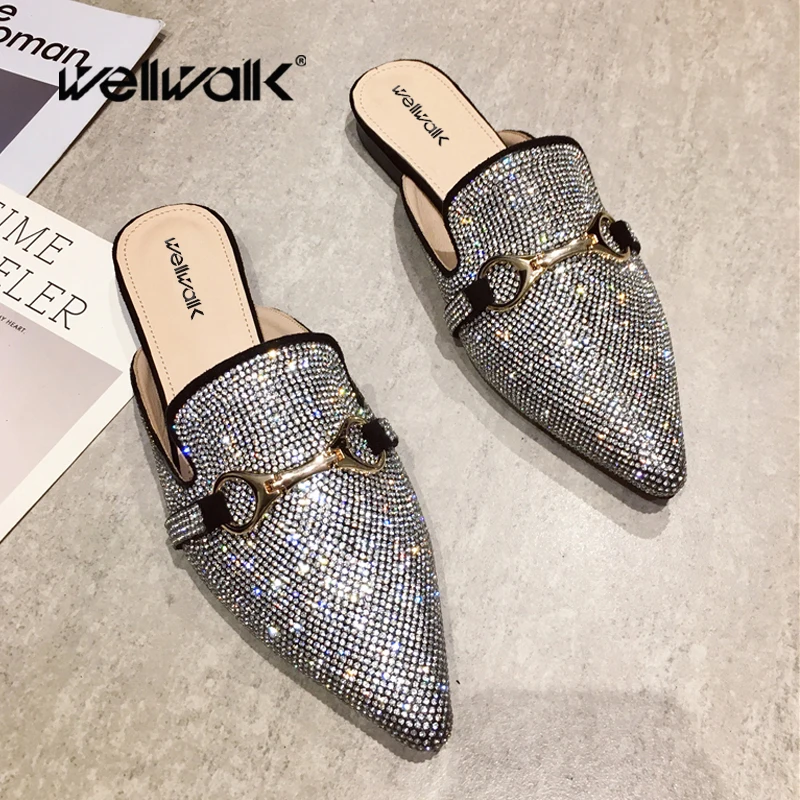 Brand Mule Slippers Women Low Heel Shoes Glitter Rhinestone Loafers Pointed Toe Female Slip On Fashion Slides Lady Shoe Woman
Brand Mule Slippers Women Low Heel Shoes Glitter Rhinestone Loafers Pointed Toe Female Slip On Fashion Slides Lady Shoe Woman