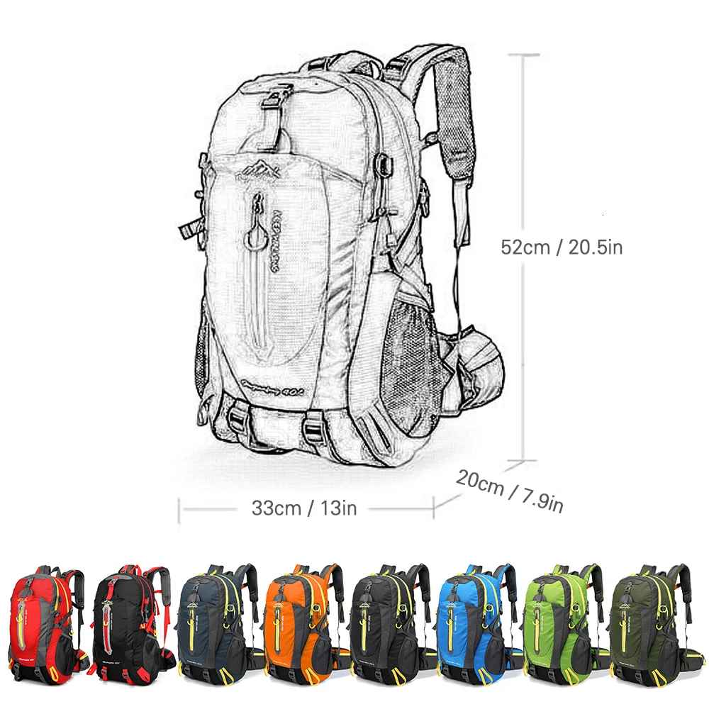40L Waterproof Climbing Bag Travel Backpack Bike Bicycle Bag Camping Hike Laptop Daypack Rucksack Outdoor Men Women Sport Bags (2)