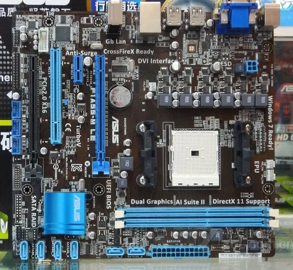 Оригинальная материнская плата для ASUS F1A55-M LE Socket FM1 DDR3 USB2.0 32 Гб DVI VGA A55 настольная