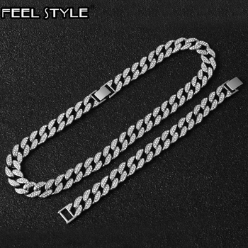 Hip Hop Miami Curb Cuban Chain Necklace 15mm Gold Iced Out Paved Rhinestones CZ Bling Rapper Necklaces Men Jewelry
Hip Hop Miami Curb Cuban Chain Necklace 15mm Gold Iced Out Paved Rhinestones CZ Bling Rapper Necklaces Men Jewelry