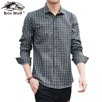 Brin Wolf Mens Classic Style Fashion Clothing Men's Cotton Shirts Men Brand Plaid Shirt Business Casual Shirt For Men 65101
Brin Wolf Mens Classic Style Fashion Clothing Men's Cotton Shirts Men Brand Plaid Shirt Business Casual Shirt For Men 65101