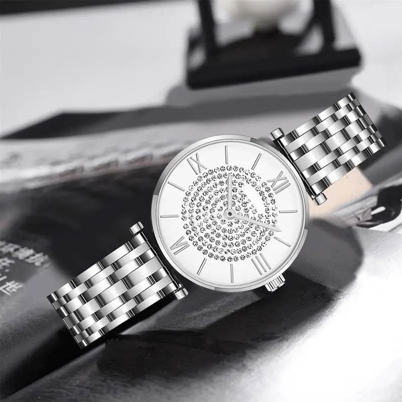 Фото 2019 Классические роскошные женские кварцевые часы платье модные наручные с