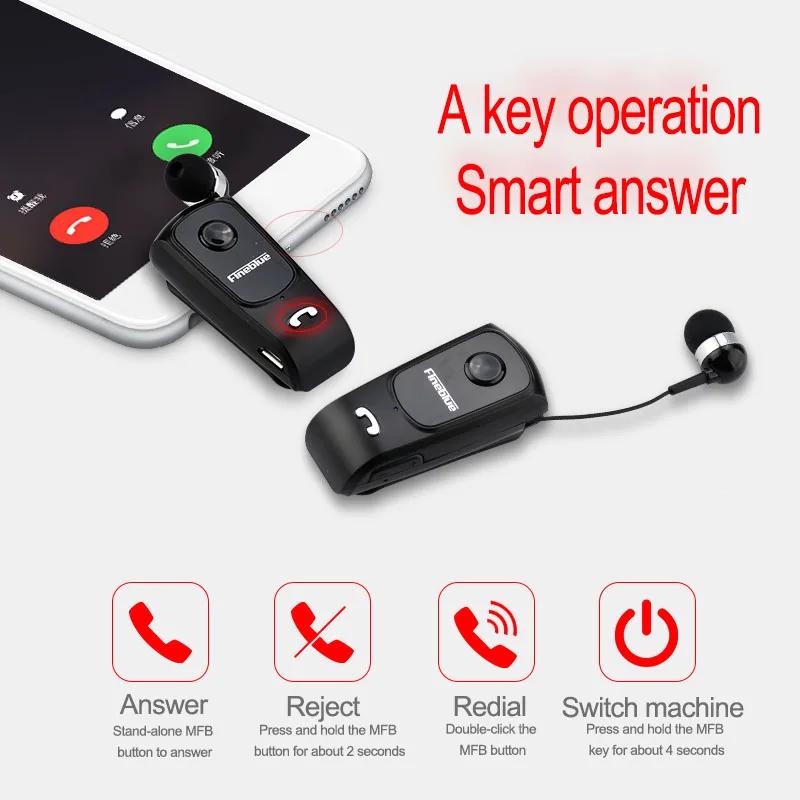 F920 Мини Портативный Выдвижной Bluetooth гарнитура звонки напоминают вибрацию износ