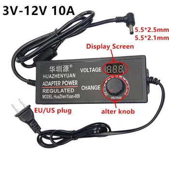 AC to DC 3V-12V 10A Adjustable Power Adapter Universal AC DC Power Supply Adaptors Display Screen Voltage Regulated adaptador
AC to DC 3V-12V 10A Adjustable Power Adapter Universal AC DC Power Supply Adaptors Display Screen Voltage Regulated adaptador