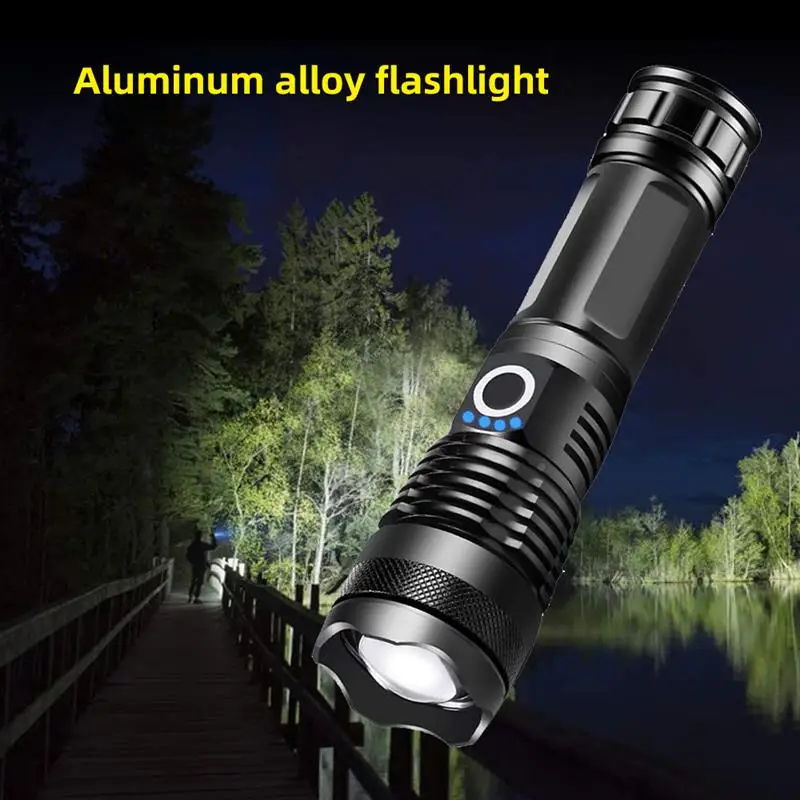 XHP50 USB Rechargeable Retractable Aluminum Alloy Strong Light Flashlight Zoom Flashlight Practical Flashlight Power Display
XHP50 USB Rechargeable Retractable Aluminum Alloy Strong Light Flashlight Zoom Flashlight Practical Flashlight Power Display
