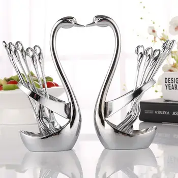 1/7Pcs Stainless Steel Swan Shape Tableware Storage Holder Fork Spoon Cutlery Silver fork spoon with storage kitchen accessories
1/7Pcs Stainless Steel Swan Shape Tableware Storage Holder Fork Spoon Cutlery Silver fork spoon with storage kitchen accessories