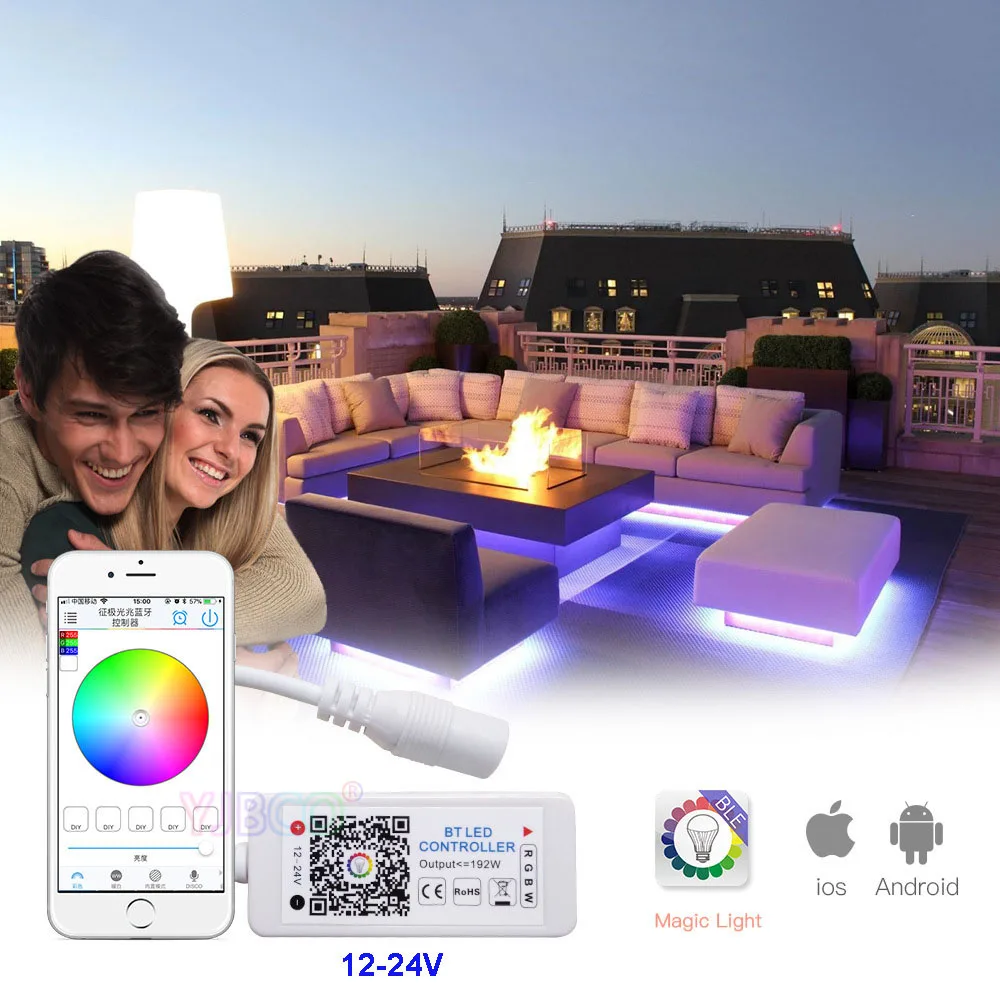 Mini BT LED RGBW Controller DC 12-24V 4 Channel Bluetooth RGBW Led Controller IOS Android APP for RGB RGBW RGBWW LED Strip Light
Mini BT LED RGBW Controller DC 12-24V 4 Channel Bluetooth RGBW Led Controller IOS Android APP for RGB RGBW RGBWW LED Strip Light
