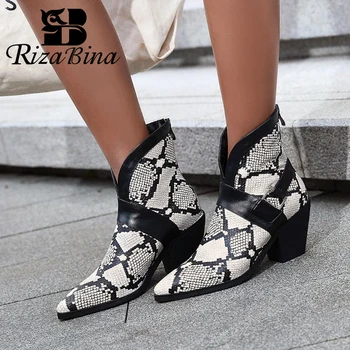 RIZABINA Size 31-46 New Stylish Snakeskin Pattern Women Ankle Boots Pointed Toe Office Work Fashion Boots Comfortable Footwear
RIZABINA Size 31-46 New Stylish Snakeskin Pattern Women Ankle Boots Pointed Toe Office Work Fashion Boots Comfortable Footwear