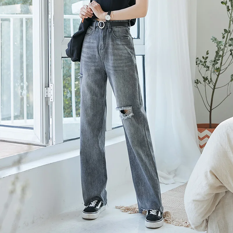 Ripped Jeans New Wide Legged Jeans Women's Trousers Loose Slimming Elegant Casual Pants 2020 Spring and Summer Women Full Pants
Ripped Jeans New Wide Legged Jeans Women's Trousers Loose Slimming Elegant Casual Pants 2020 Spring and Summer Women Full Pants