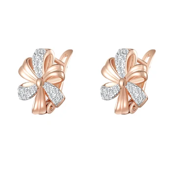 FJ Women Bow Flowers 585 Rose Gold Color White Cubic Zircon Drop Jewelry Earrings
FJ Women Bow Flowers 585 Rose Gold Color White Cubic Zircon Drop Jewelry Earrings