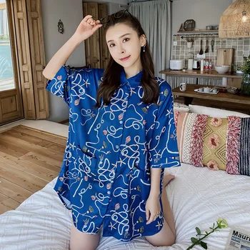 FZSLCYIYI Women's Summer Short Sleeve Loose Style Women's Shirts Nightdress Sweet and Lovely Sleepwear Silk Dress Night Shirts 
FZSLCYIYI Women's Summer Short Sleeve Loose Style Women's Shirts Nightdress Sweet and Lovely Sleepwear Silk Dress Night Shirts