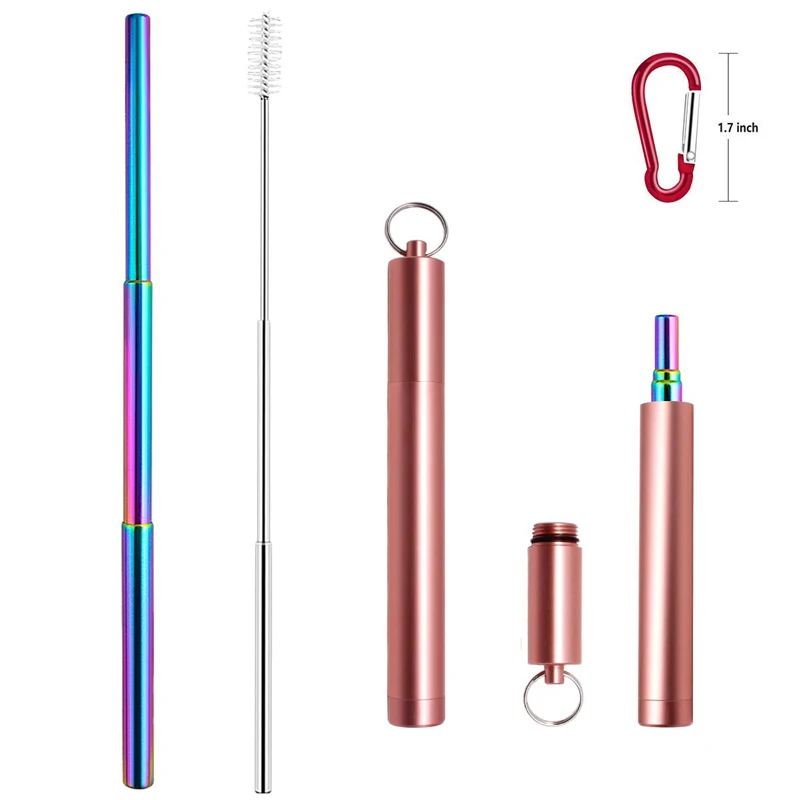 Stainless steel retractable drinking straw removable environmental straw folding metal straw with brush
Stainless steel retractable drinking straw removable environmental straw folding metal straw with brush