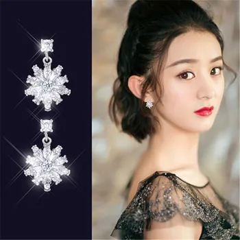 Luxury 925 Silver Cubic Zirconia Flower Earring for Woman Star Long Silver Gem Drop Earring Fashion Wedding Banquet Jewelry Gilr
Luxury 925 Silver Cubic Zirconia Flower Earring for Woman Star Long Silver Gem Drop Earring Fashion Wedding Banquet Jewelry Gilr