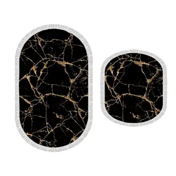 Oval Fringed 2'li Bath Mat Pad Crack Wall Black Gold
Oval Fringed 2'li Bath Mat Pad Crack Wall Black Gold