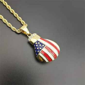Vintage American Flag Boxing Gloves Pendant Necklace Woman Collar Party Jewelry Accessories Punk Stainless Steel Chain Necklace
Vintage American Flag Boxing Gloves Pendant Necklace Woman Collar Party Jewelry Accessories Punk Stainless Steel Chain Necklace