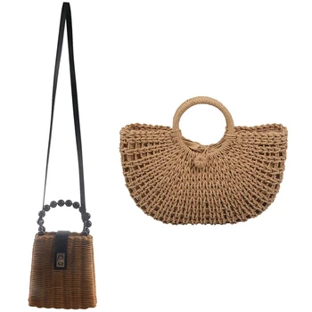 ASDS-Straw Bag Paper Rope Round Bucket Hollow Woven Bag & Bead Hand-Woven Straw Bag Women Small Tote Bags
ASDS-Straw Bag Paper Rope Round Bucket Hollow Woven Bag & Bead Hand-Woven Straw Bag Women Small Tote Bags