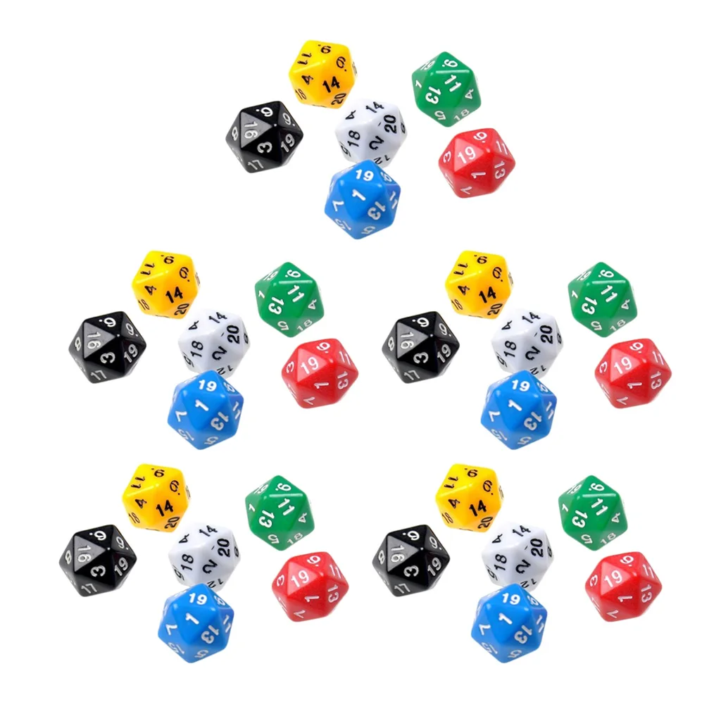 30x Colorful D20 Polyhedral Dices Set for RPG MTG Table Party Card Games 30x Colorful D20 Polyhedral Dices Set for RPG MTG Table Party Card Games