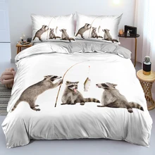 Raccoon Bed Linens Quilt Cover Set White Duvet Cover Cute Pillowcases Single Full Queen King Size Quality Bedding Set for Child
Raccoon Bed Linens Quilt Cover Set White Duvet Cover Cute Pillowcases Single Full Queen King Size Quality Bedding Set for Child