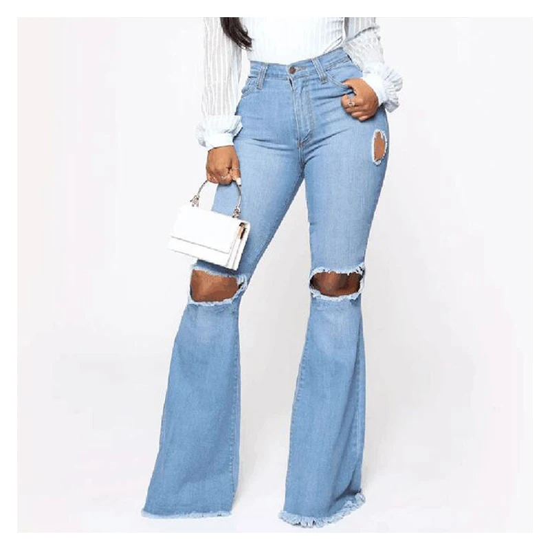 Hole Tassels Women's Jeans Sexy Bell Bottom Pants Women's Pants Ripped Trousers Fitting Hot Summer Fashion High Street Summer
Hole Tassels Women's Jeans Sexy Bell Bottom Pants Women's Pants Ripped Trousers Fitting Hot Summer Fashion High Street Summer