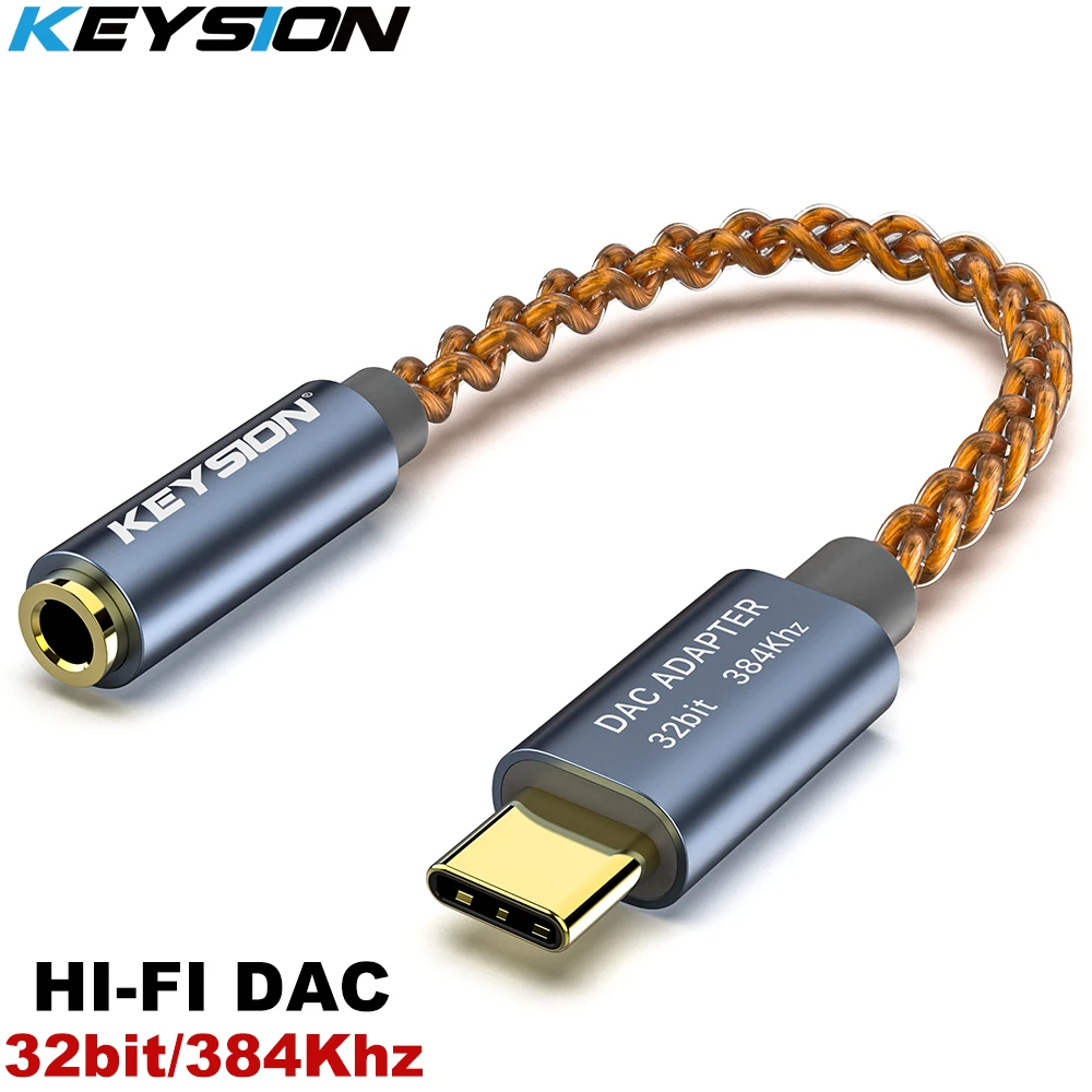 KEYSION Hi-Fi усилитель для наушников DAC USB Type-C до 3 5 мм аудиоадаптер 32 бит 384 кГц