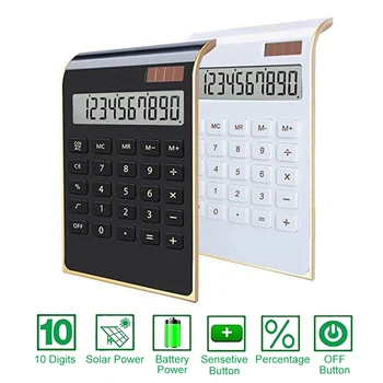 Ultra-thin 10 Digits Large LCD Display Desktop Calculator Solar Energy & Button Battery Dual Power Basic Counter Home Supplies
Ultra-thin 10 Digits Large LCD Display Desktop Calculator Solar Energy & Button Battery Dual Power Basic Counter Home Supplies