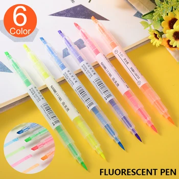 6 Colors Round Toe Oblique Written Text Pens Double Writing Highlighter Marker Pen Office School Stationery
6 Colors Round Toe Oblique Written Text Pens Double Writing Highlighter Marker Pen Office School Stationery