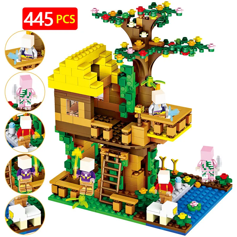 445pcs Series Jungle Tree House Building Blocks Compatible legoing My World Figures Bricks Toys For Kids Gifts
445pcs Series Jungle Tree House Building Blocks Compatible legoing My World Figures Bricks Toys For Kids Gifts
