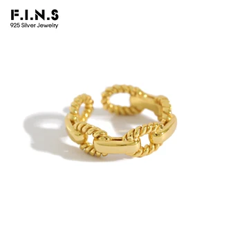 F.I.N.S Korean S925 Sterling Silver Ring INS Simple Twist Chain Link Opening Ring Gold Silver Korean Fashion Ring Finger Jewelry
F.I.N.S Korean S925 Sterling Silver Ring INS Simple Twist Chain Link Opening Ring Gold Silver Korean Fashion Ring Finger Jewelry