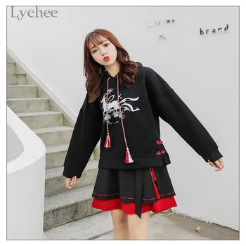 Lychee Harajuku Casual Loose Female Hoodies Pullovers Elk Buckle Tassel Women Hooded Sweatshirts Spring Autumn Lady Hooded Tops 
Lychee Harajuku Casual Loose Female Hoodies Pullovers Elk Buckle Tassel Women Hooded Sweatshirts Spring Autumn Lady Hooded Tops